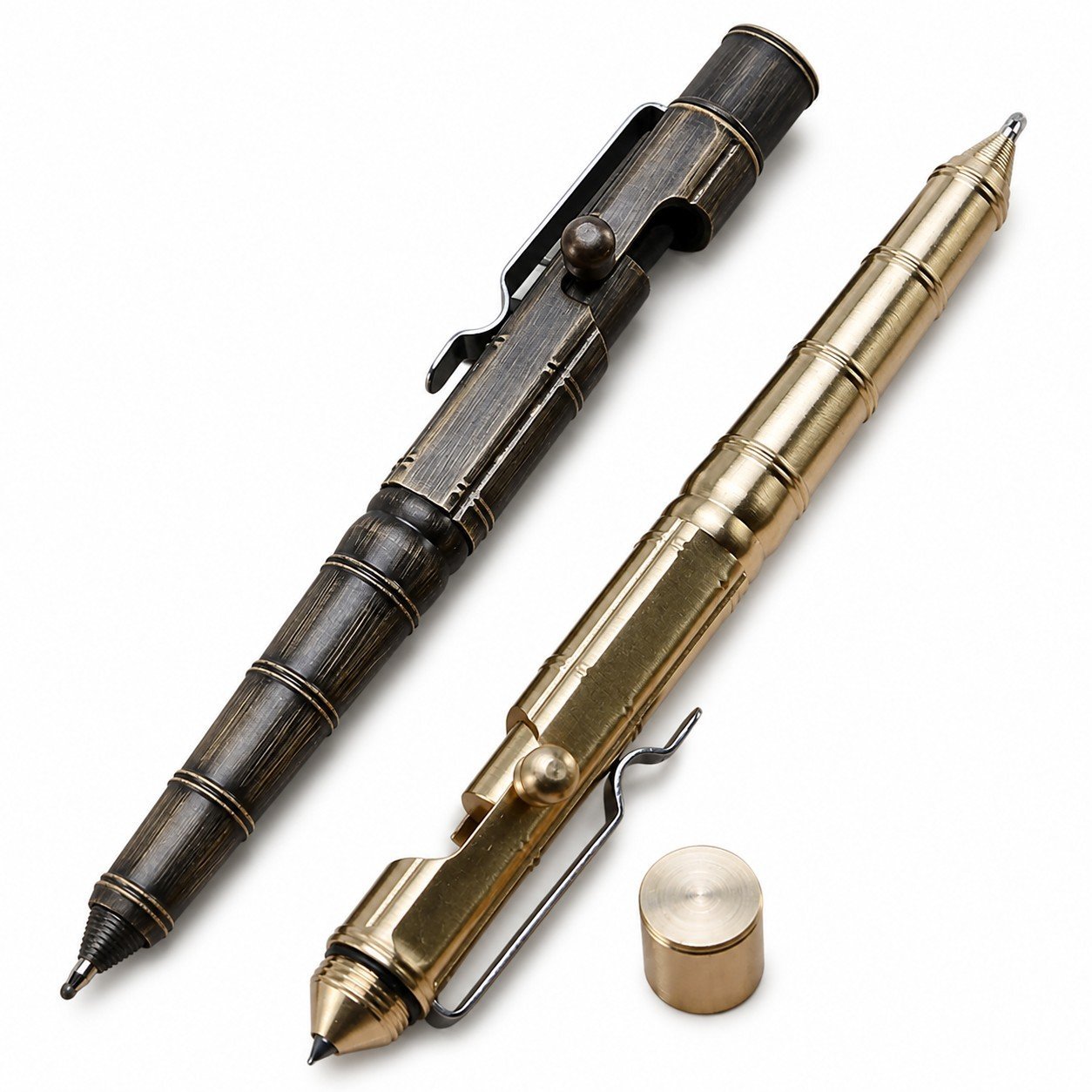 Brass Slub Pen Retro Bolt Gel Tactical Pen Self Defense Supplies Personal Emergency Defense Tool Security Protection EDC Tool
